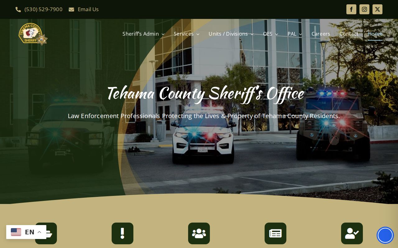Tehama County criminal history Sheriff's Office page